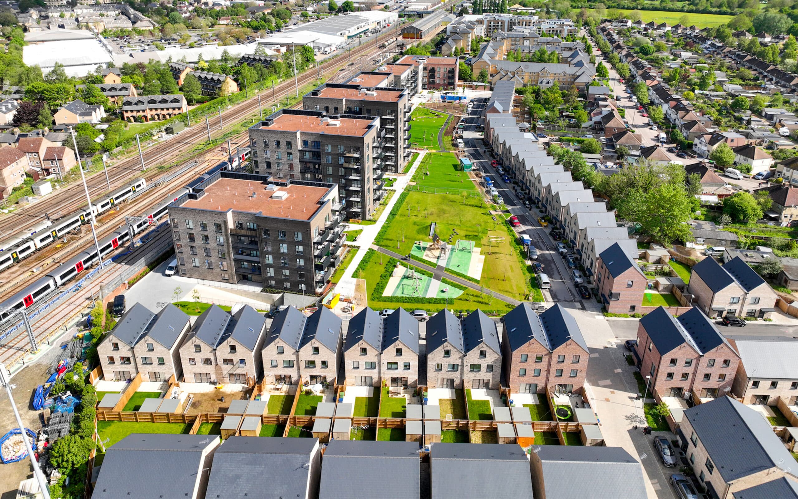 Aerial photo of Timber Works, Cromwell Road, Cambridge.