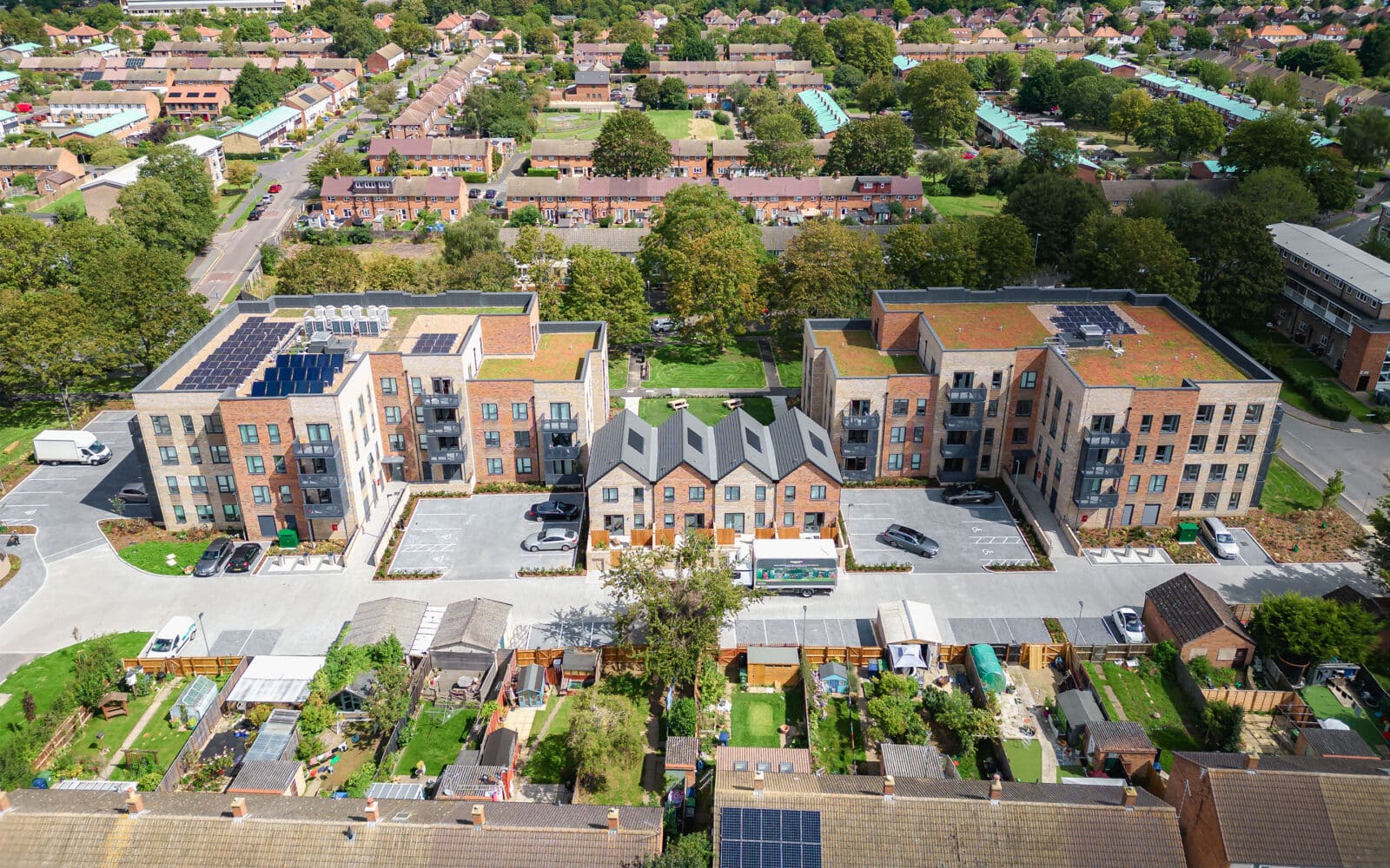 Aerial shot of Campkin Road