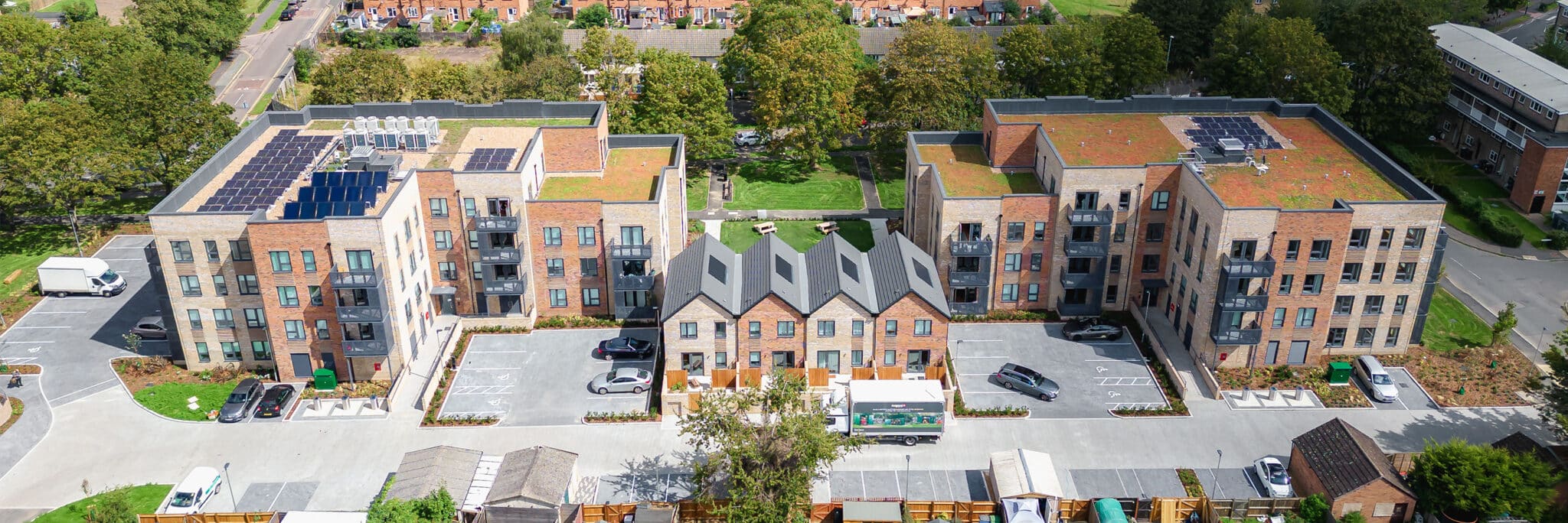 Aerial shot of Campkin Road