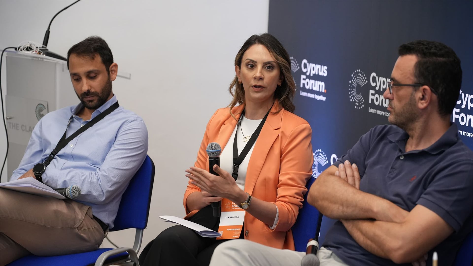 Xenia Karekla of Create Consulting Engineers talking at the Cyprus Forum in 2023.