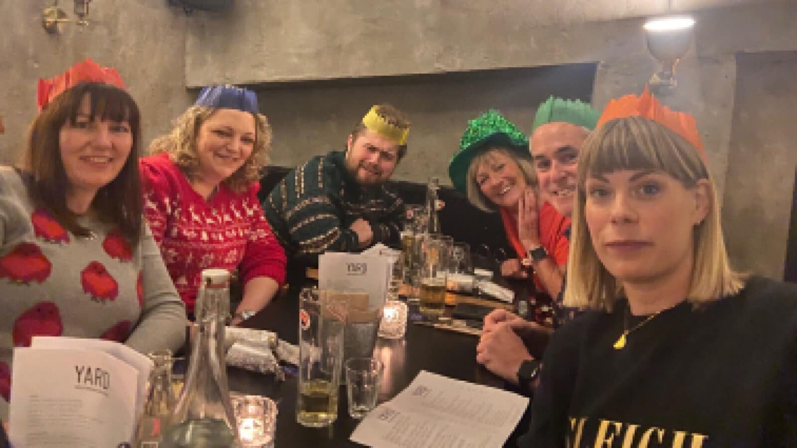 Photo showing Create team out for Christmas dinner