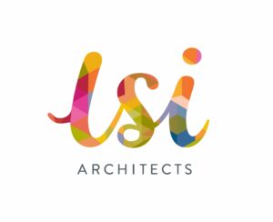 Colorful, geometric "lsi" logo in lowercase script above the word "ARCHITECTS" in uppercase gray text on a white background, with a subtle nod to Create Consulting Engineers in the design.
