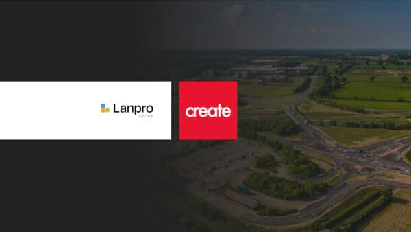 Lanpro Group and Create Consulting Engineers logos displayed together, representing the strategic partnership and merger of the engineering consultancy firms.