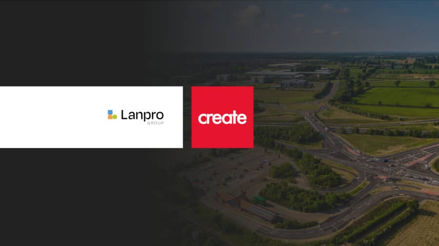 Lanpro Group and Create Consulting Engineers logos displayed together, representing the strategic partnership and merger of the engineering consultancy firms.